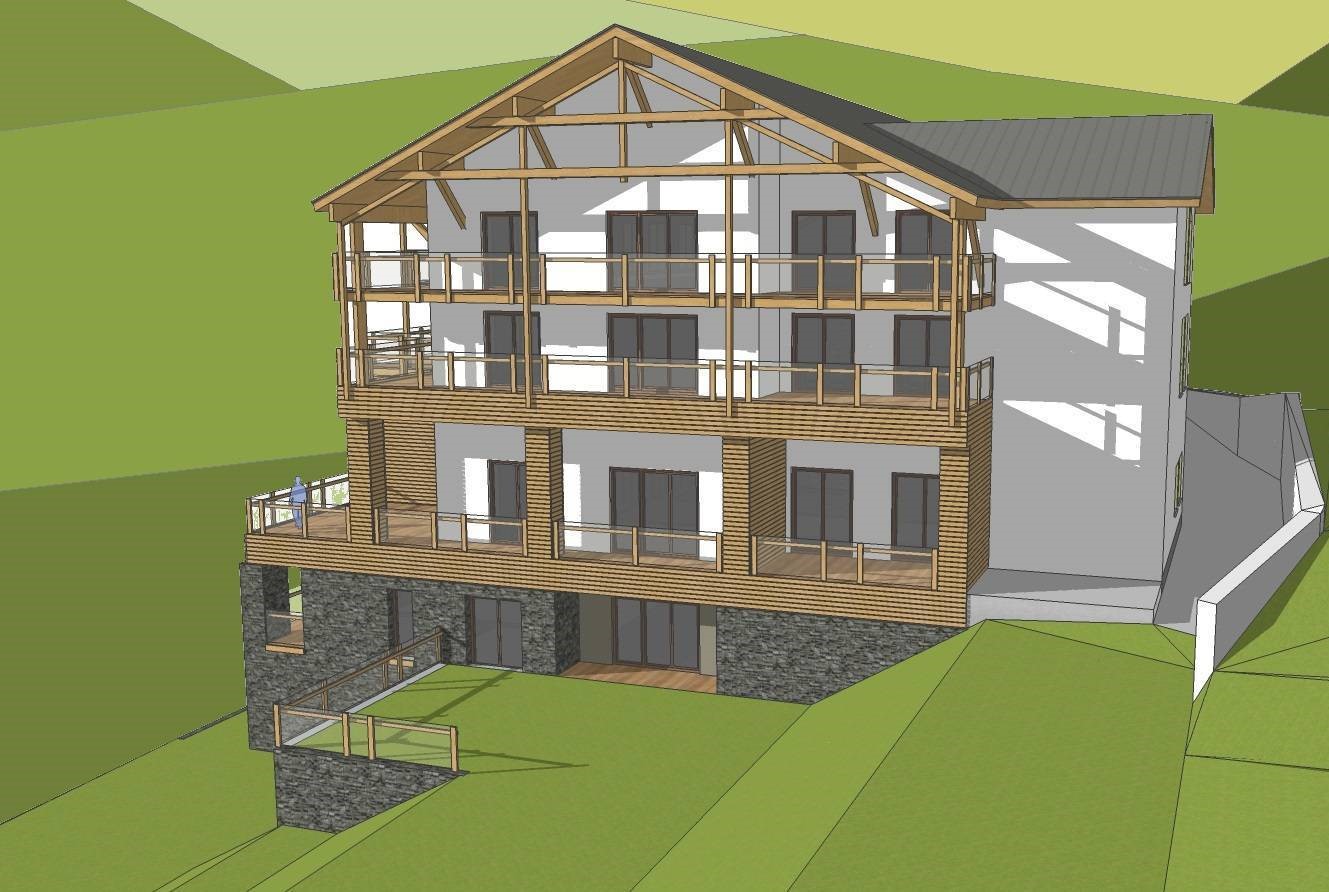 Architektonický model čelnej strany stavby